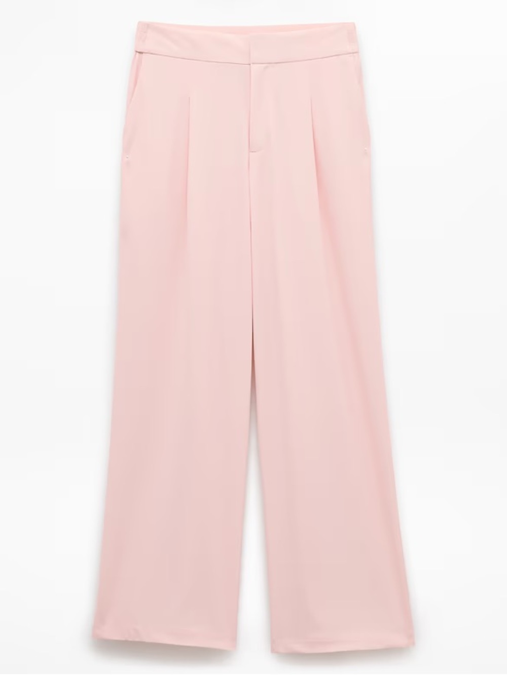 Athleta Wide-Leg High-Waist Trousers in Light Pink